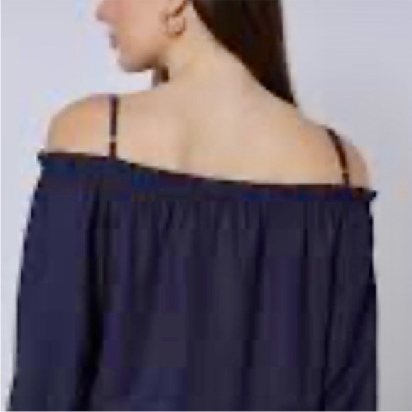 Boho Ruffle Sleeve Off-the-Shoulder Blouse Large - Picture 3 of 11